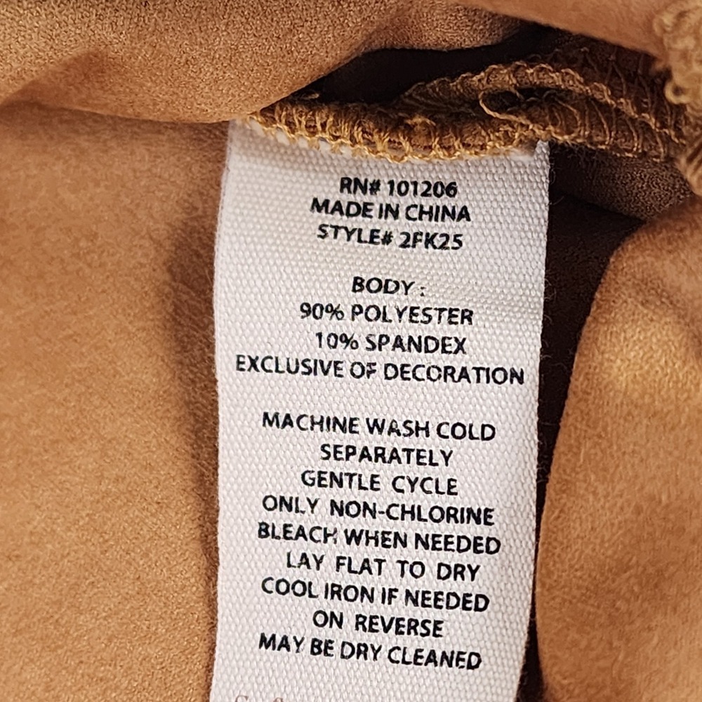 Soft Surroundings Constance Top Women's L Brown Sugar Faux Suede Embroidered View 6